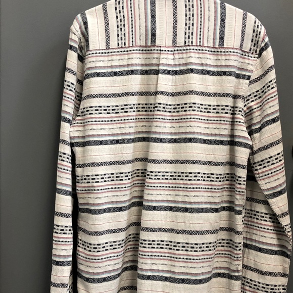 Kolby Men’s Button Down Shirt, Sz L, White/Blue/Red - Picture 2 of 12